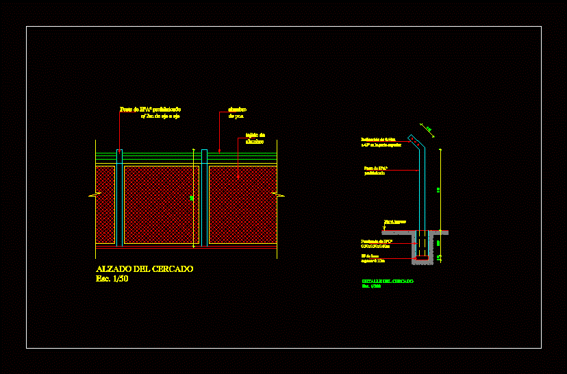 Fencing DWG Section for AutoCAD • Designs CAD