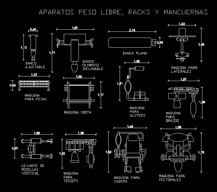 Gym Appliances DWG Block for AutoCAD • Designs CAD