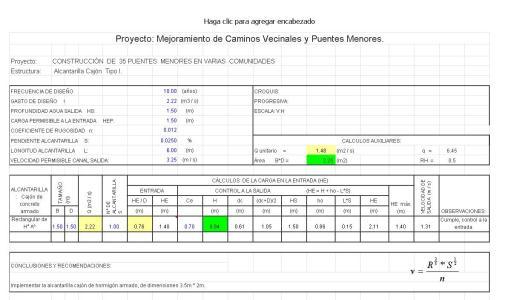Hydraulic Calculation Of Bridge XLS Excel Spreadsheet • Designs CAD