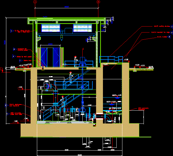 Sewer Pump Room Adra Industrial City, Syria DWG Block for AutoCAD
