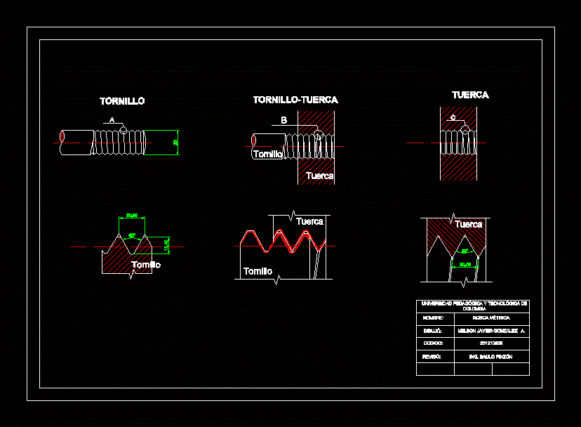 Metric Thread 2D DWG Plan for AutoCAD • Designs CAD