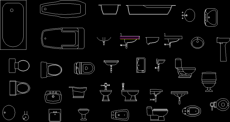 Sanitary Ware 2D DWG Block for AutoCAD • Designs CAD