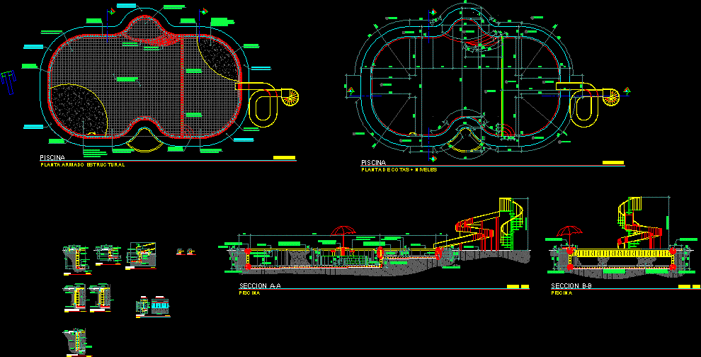Slide Pool Plans DWG Plan for AutoCAD • Designs CAD