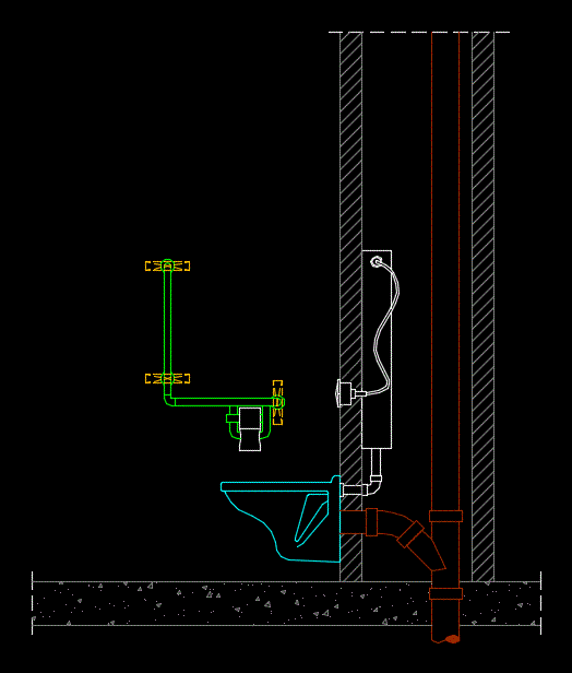 Wc Handi DWG Elevation for AutoCAD • Designs CAD
