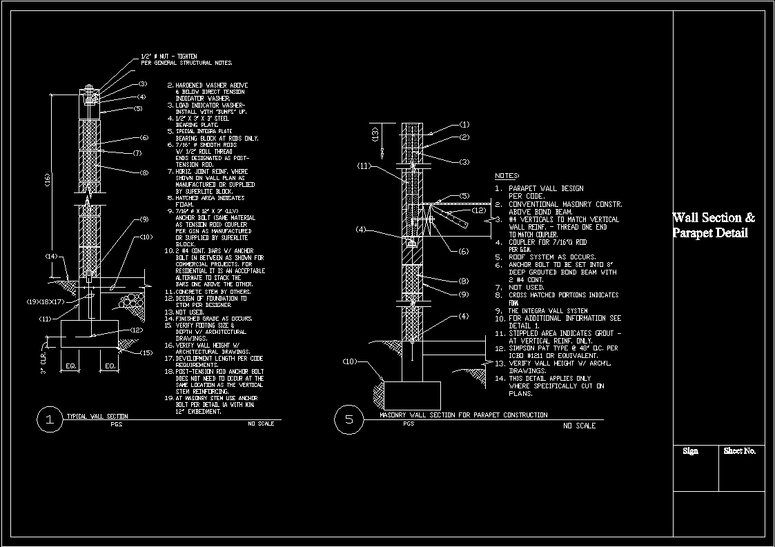 Typical Wall Section DWG Section for AutoCAD • Designs CAD
