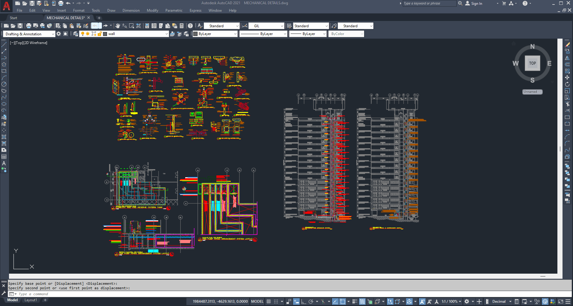 Vertical Turbine Pump Arrangement with Details & Fire Protection Riser