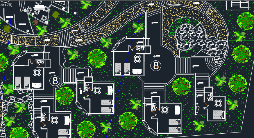 Ecological Tourist Center 2D DWG Design Plan for AutoCAD • Designs CAD