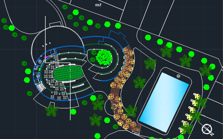 Urban Restaurant Park 2D DWG Design Block for AutoCAD • Designs CAD