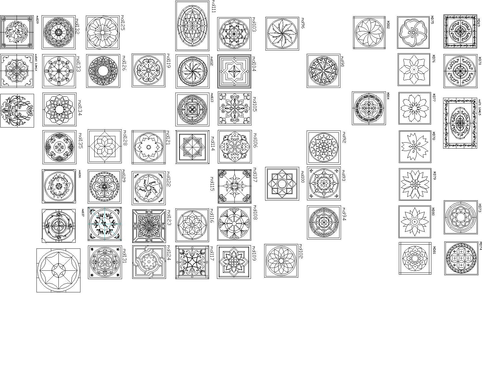 Motifs Artistic Decorative Design Patterns CNC Drawing for Marble and