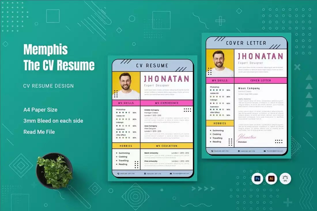 Memphis Resume Template Design Shack