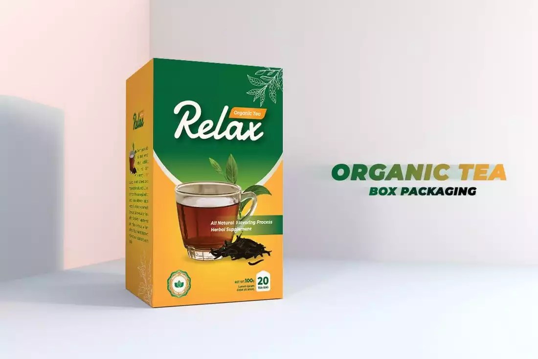 Organic Tea Box Packaging Template Design Shack