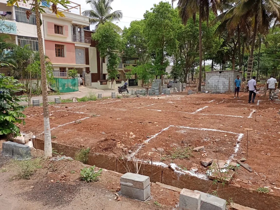 Excavation marking in villa construction Design Thoughts Architects