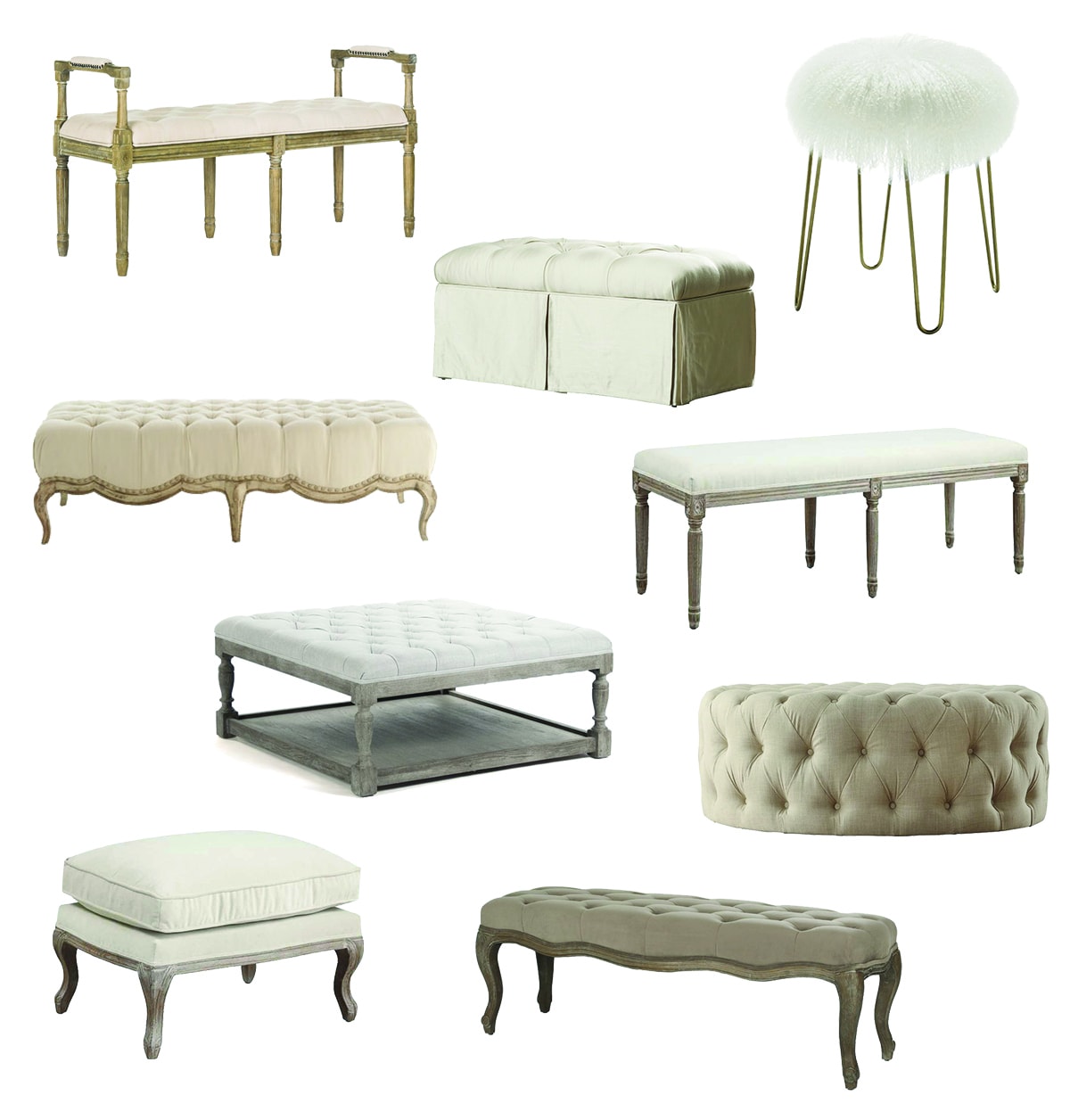 The Bedroom Bench 18 Affordable French Style Ottomans