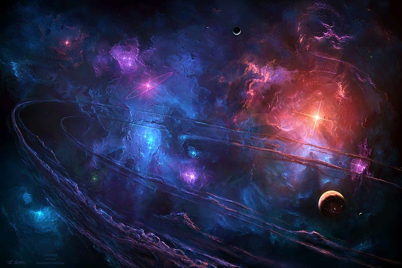 30 Awesome and Space Art Scenes Design with Red