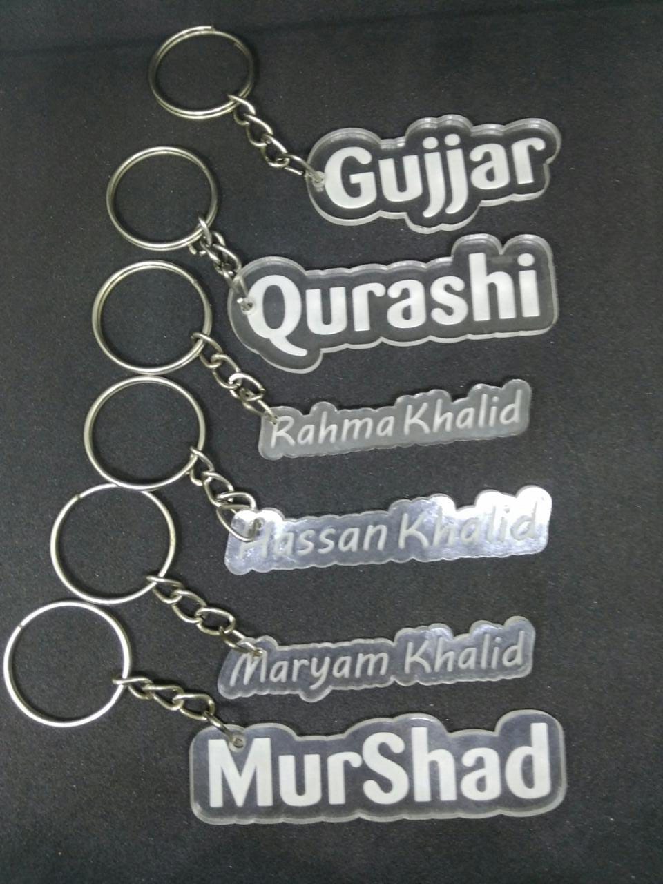Custom Name Engraved Keychain Transparent Acrylic Keychain Design