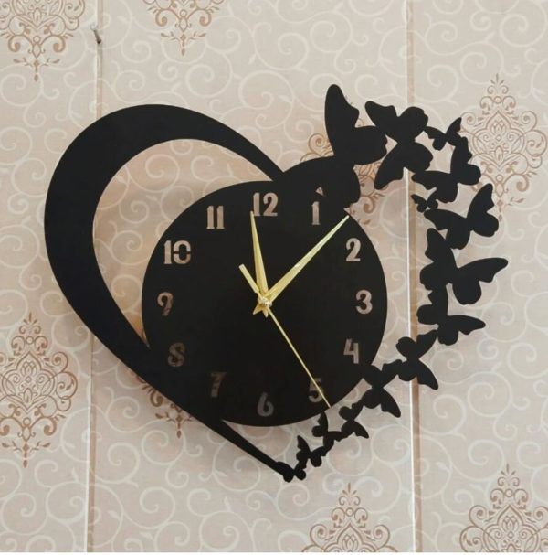 Butterfly Heart Wall Clock Amazing Acrylic Wall Clock Design Design