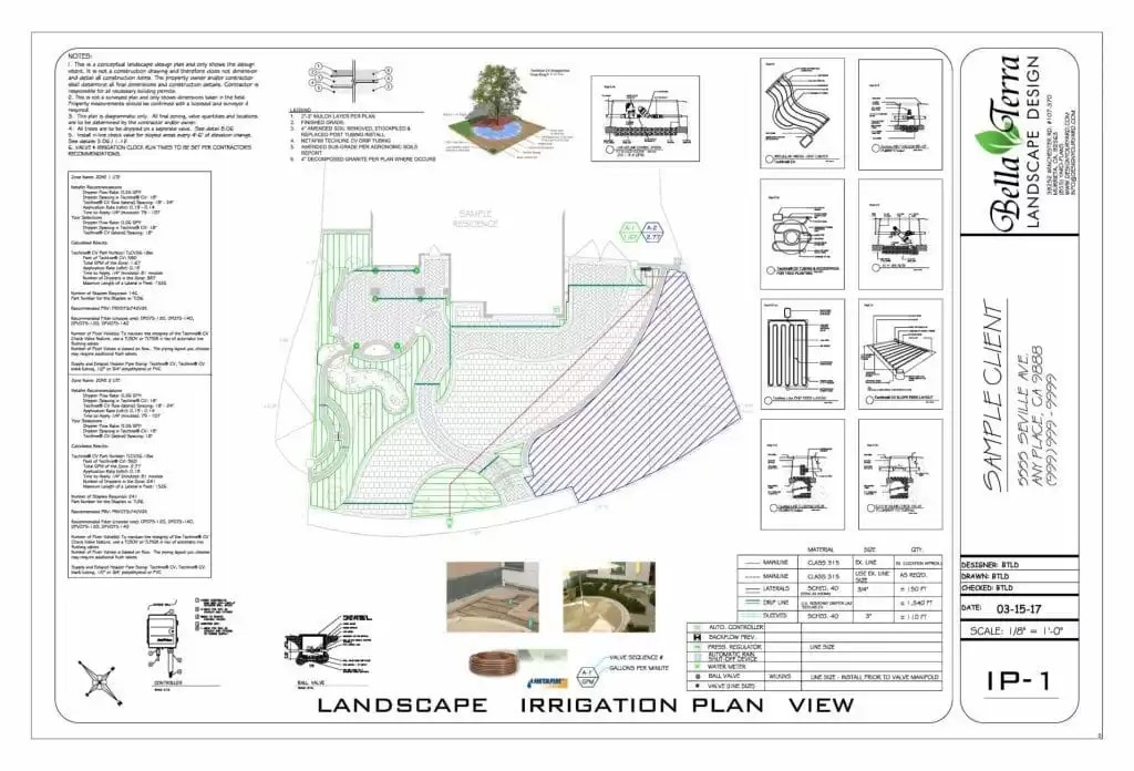 Sample Plans Bella Terra Landscape Design