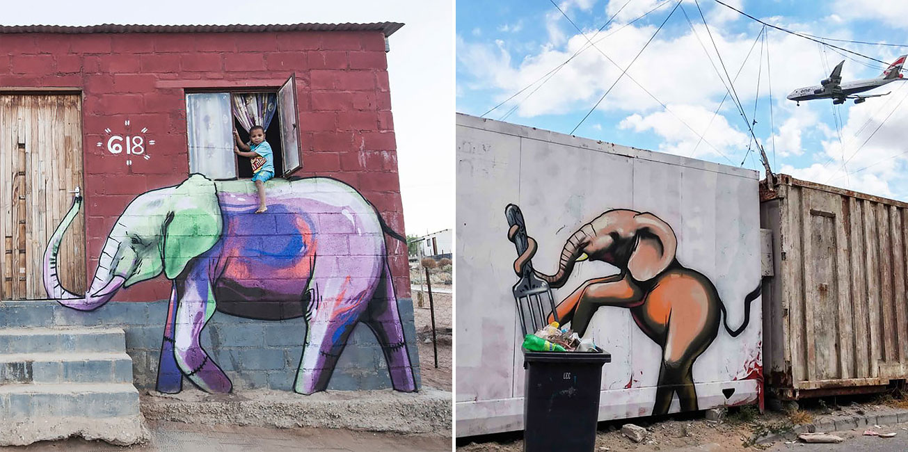 Elephant Graffiti Art In South Africa To Give People Hope » Design You