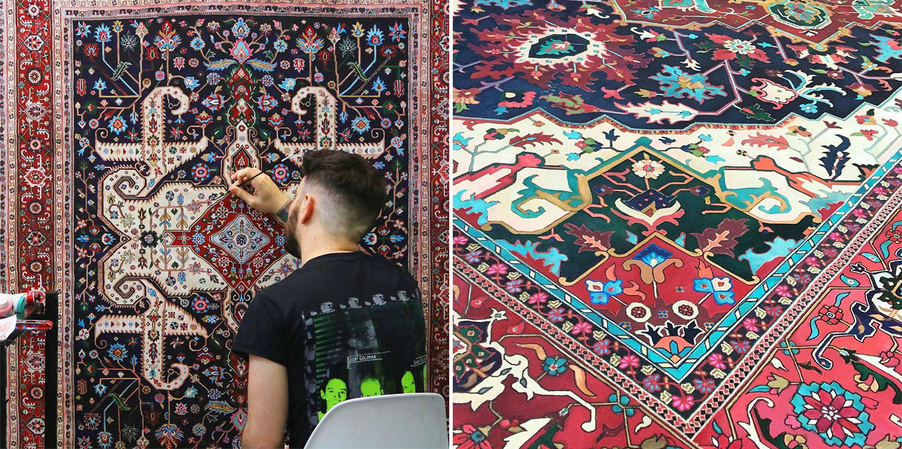 Miami Artist Renders Beautiful Persian Rugs With Acrylic And Ink