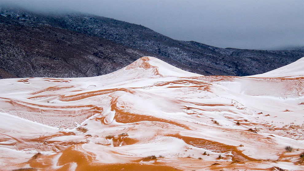 First Sahara Desert Snow Miracle In 40 Years Captured In Stunning
