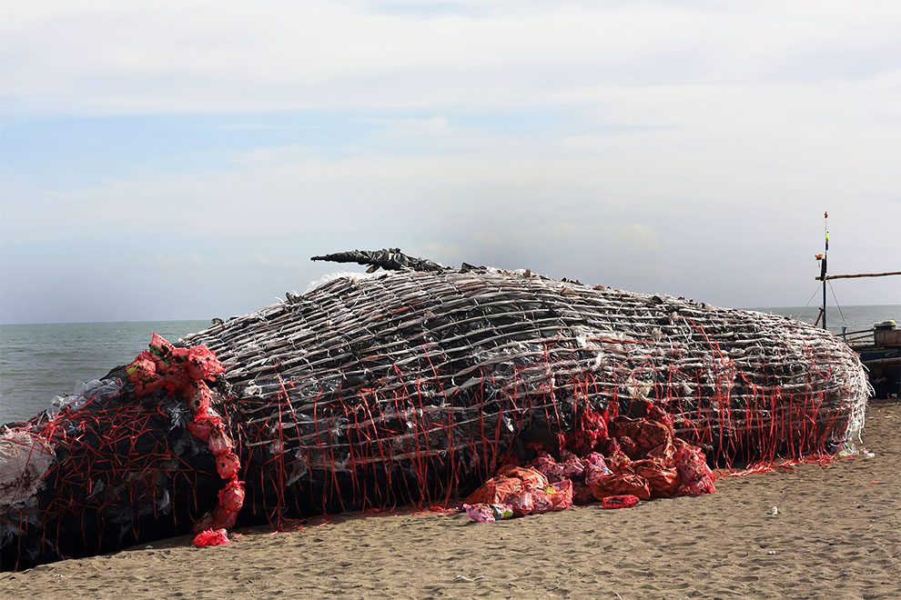 Dead Whale Sculpture Raises Awareness On Plastic Waste In