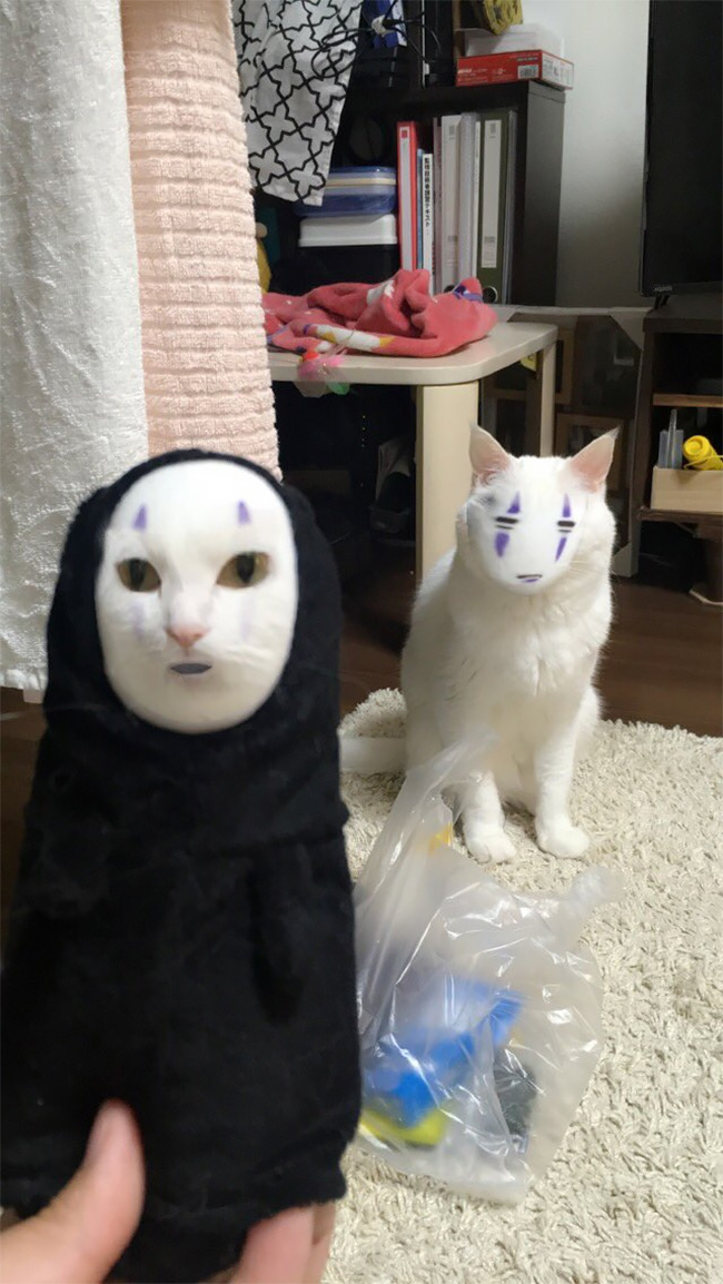 This Is What Happens When You Face Swap A Cat With Spirited Away’s No