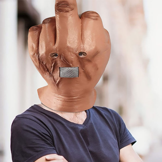 This Middle Finger Halloween Mask Might Be The Ultimate Costume For