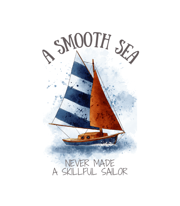 Smooth Sea Quote Wall Art Glass Framed Poster For Home And Office