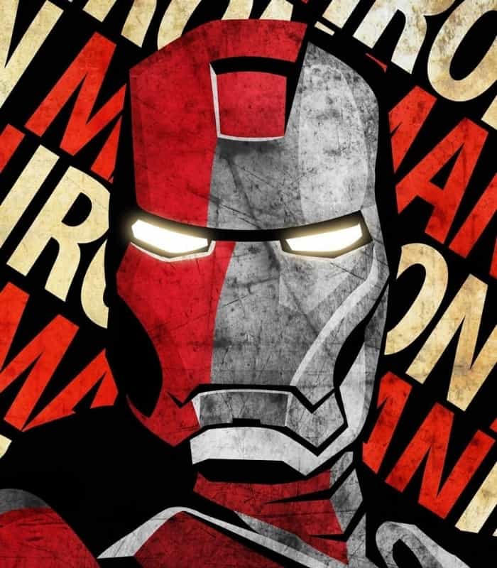 Vintage Iron Man Wall Art Glass Framed Superhero Poster For Boy's Room, Living Room, And