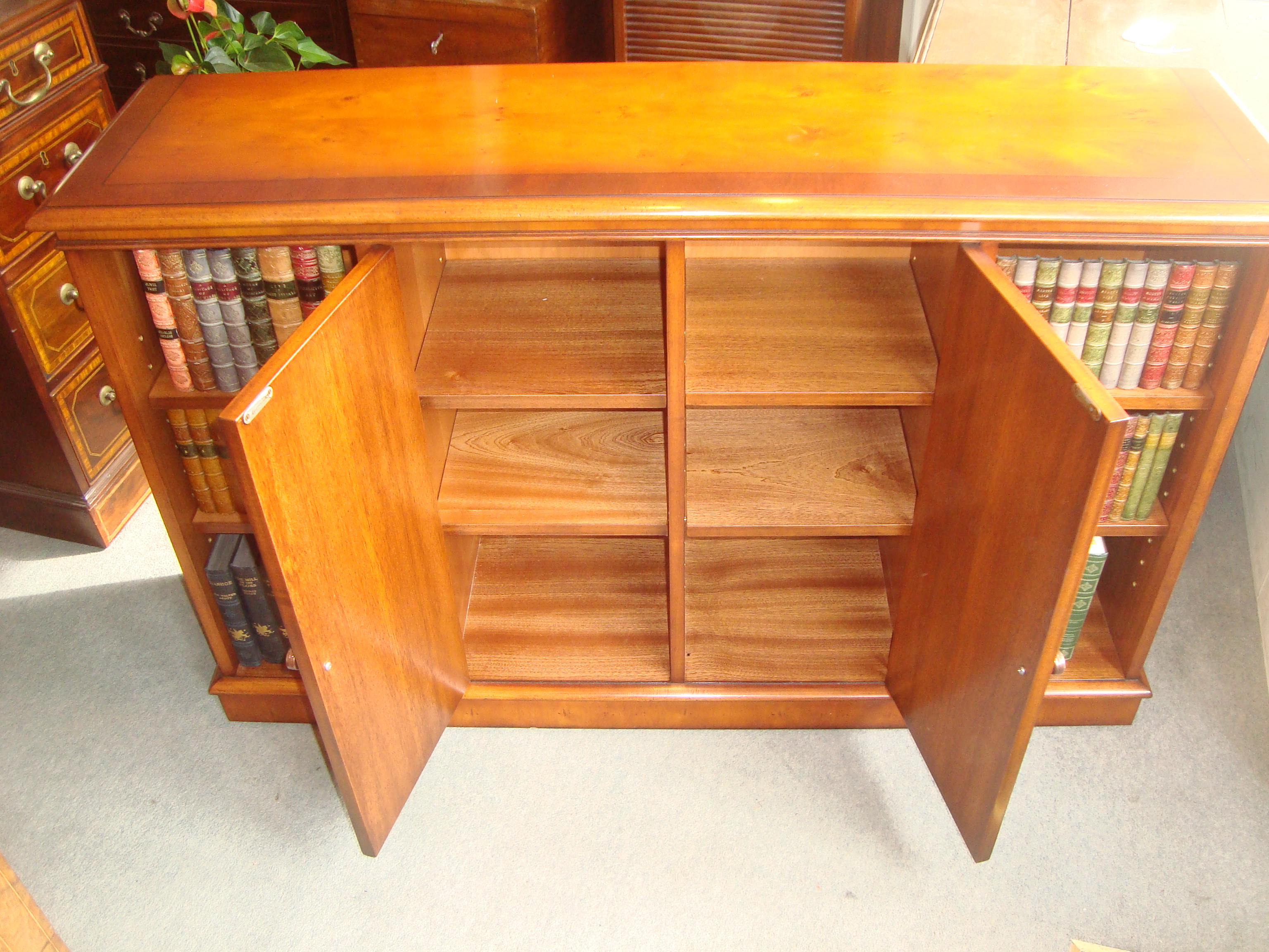 Fine quality reproduction yew wood Dorking Desks