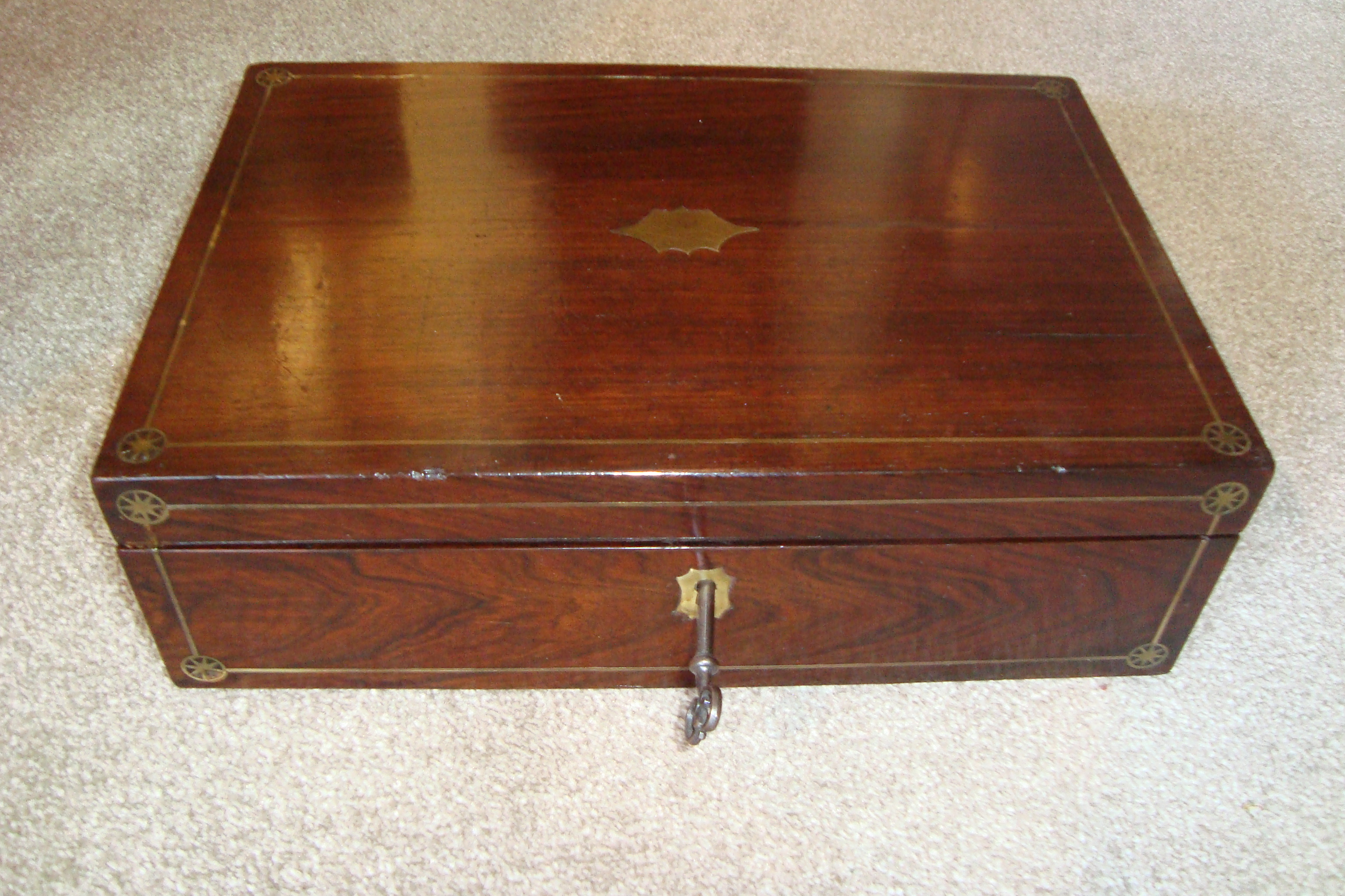 Well made Victorian rosewood writing slope. Dorking Desks
