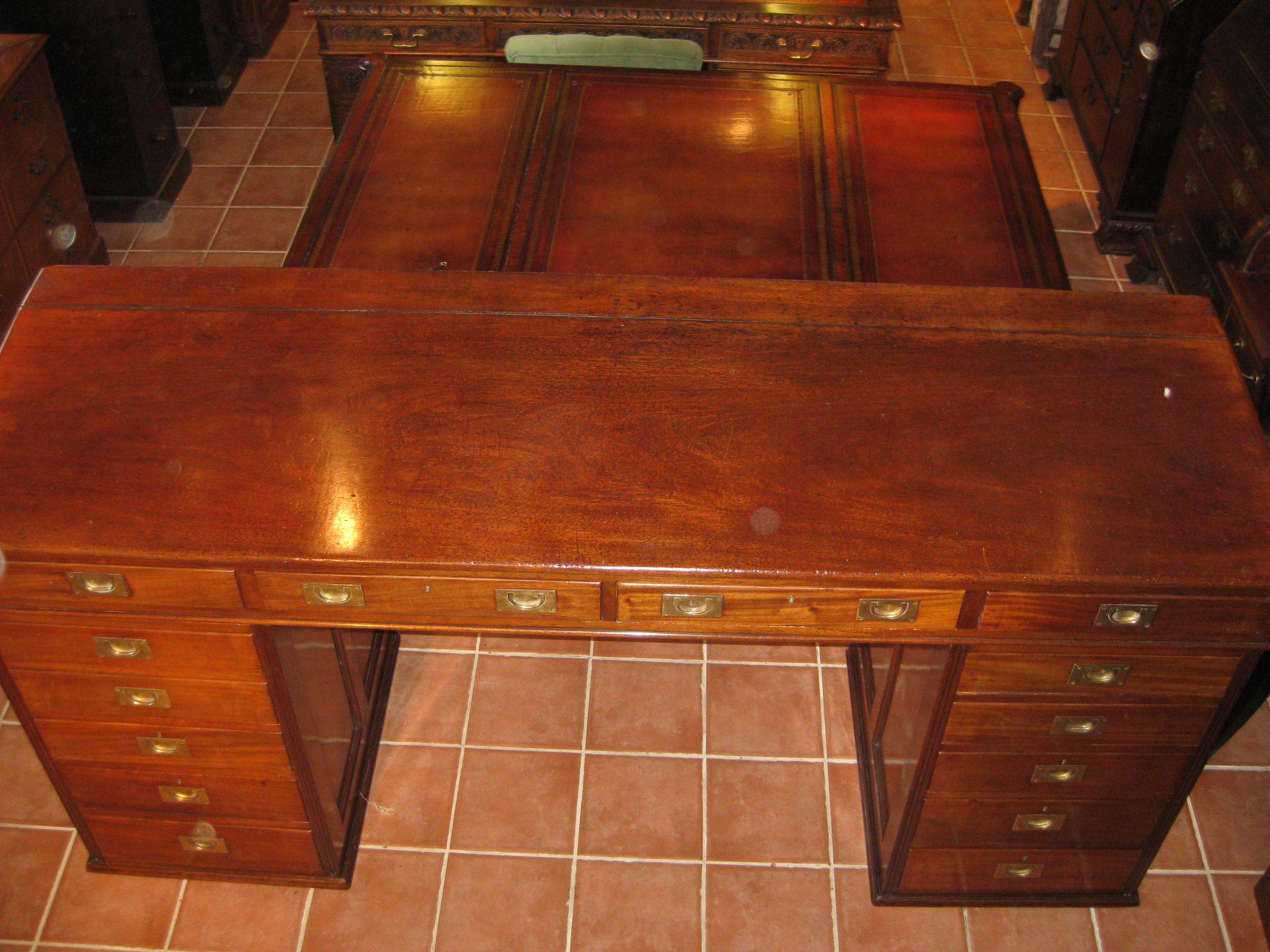 Well made Victorian solid mahogany estate desk. Dorking Desks
