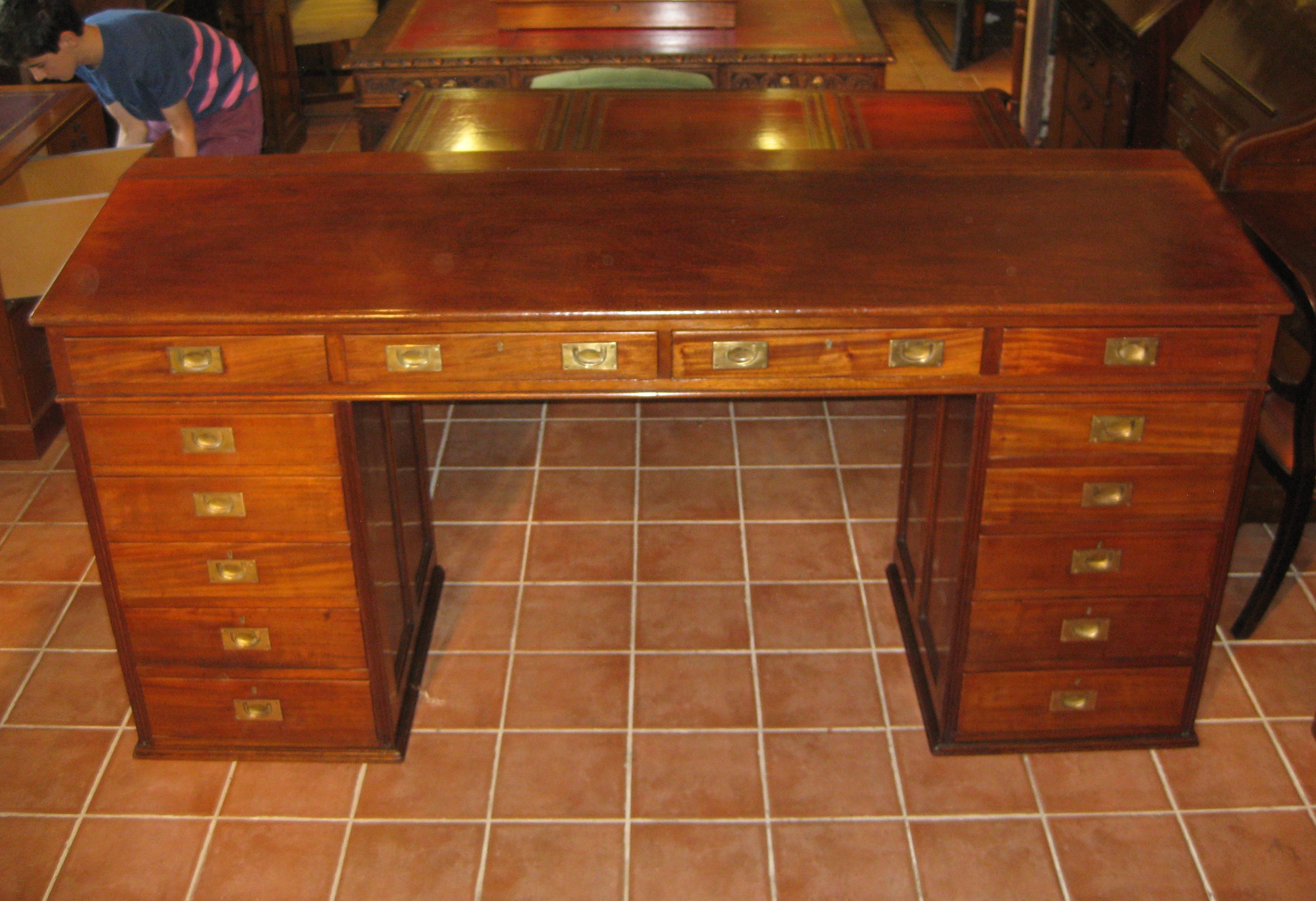 Well made Victorian solid mahogany estate desk. Dorking Desks
