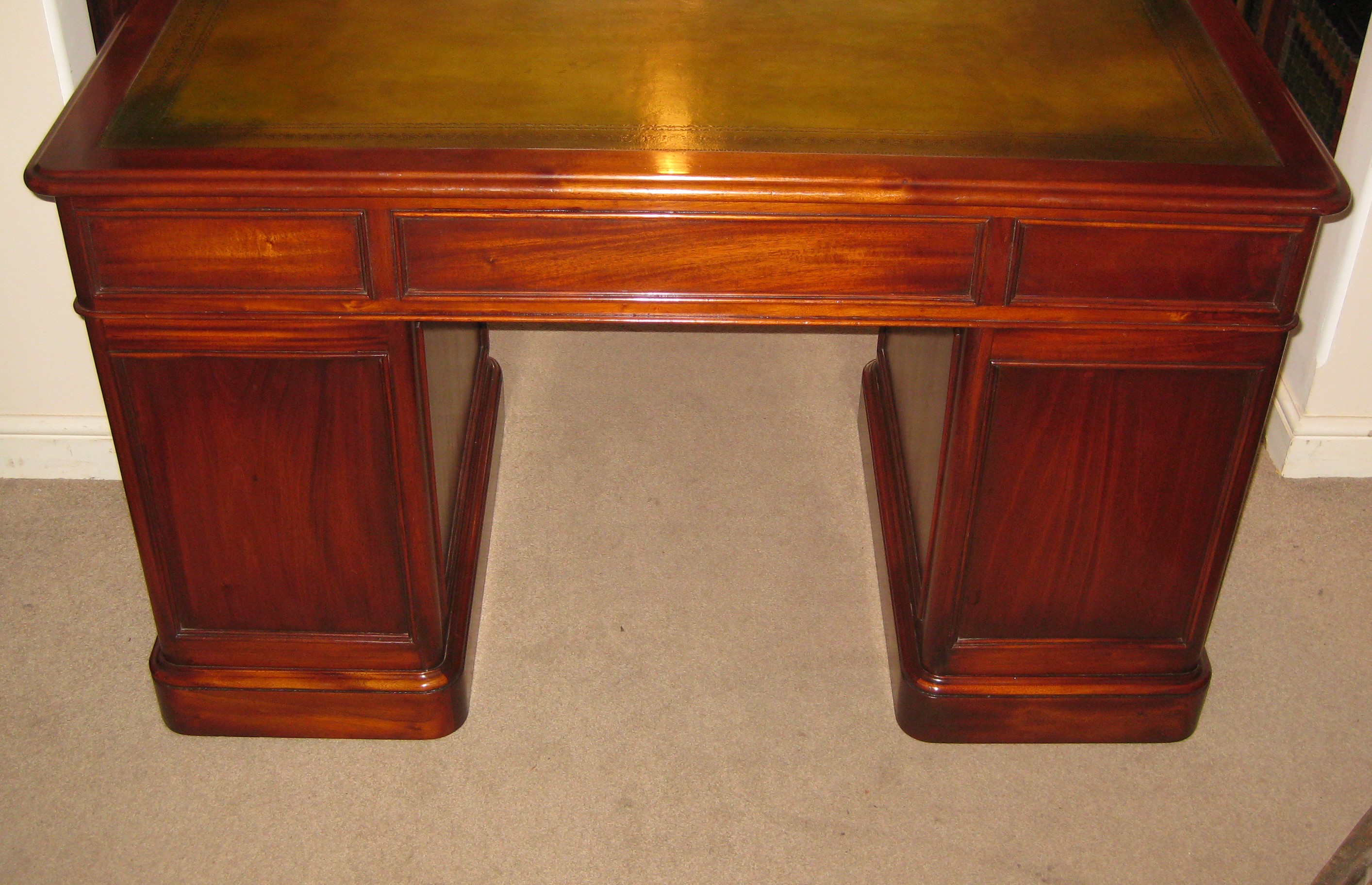 Fine quality, handmade, Victorian style reproduction pedestal desk
