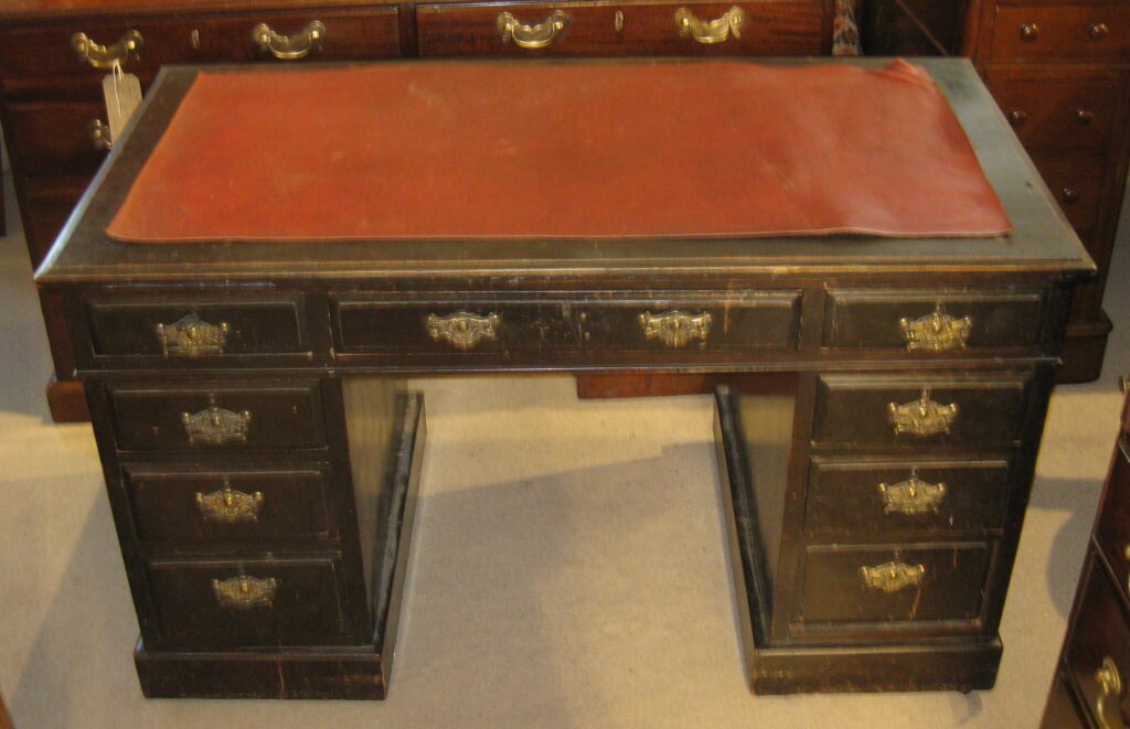 Victorian mahogany pedestal desk. Dorking Desks