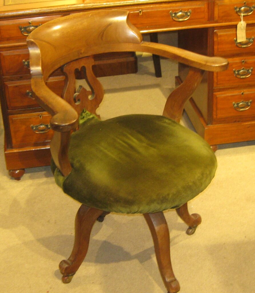 Lovely Victorian swivel desk chair awaiting restoration Dorking Desks