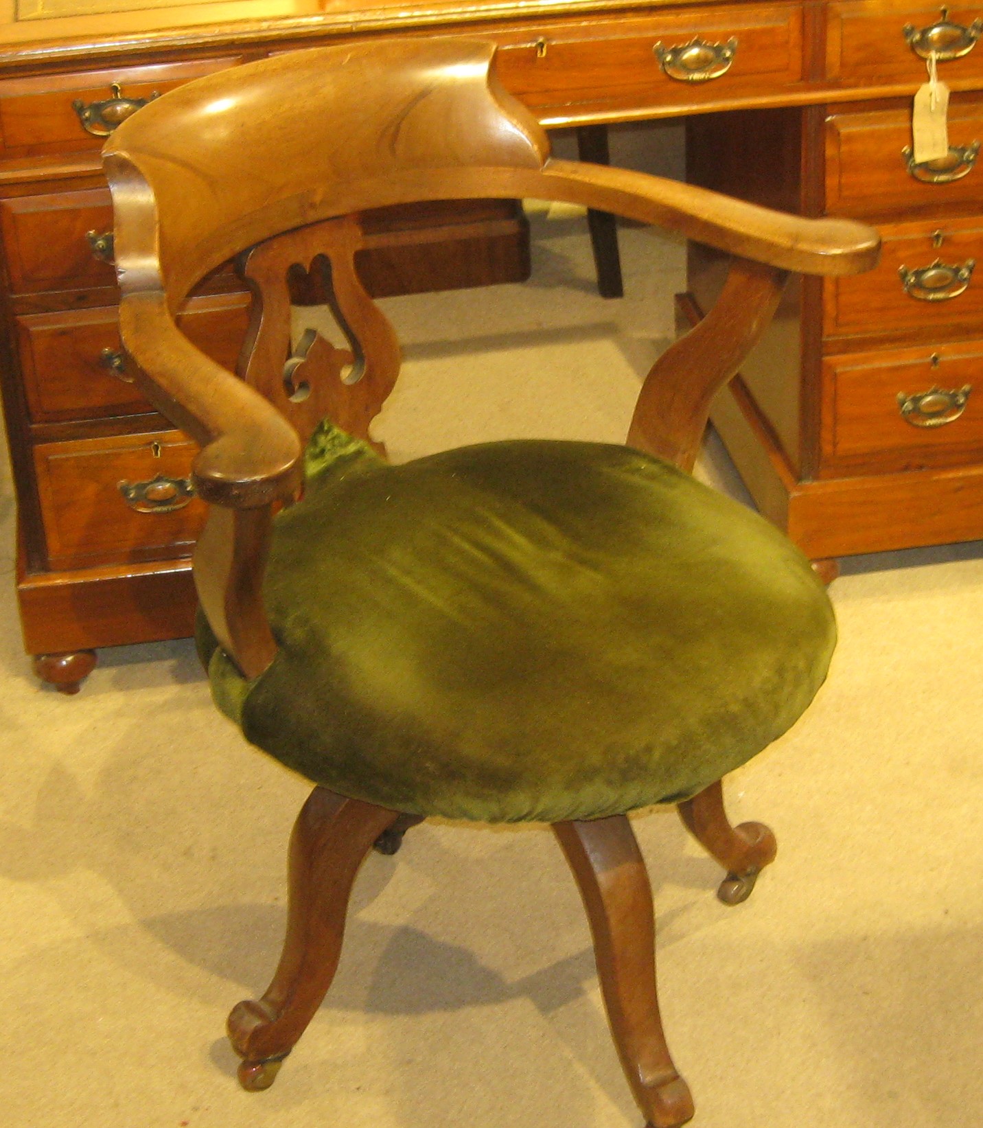 Lovely Victorian swivel desk chair awaiting restoration Dorking Desks