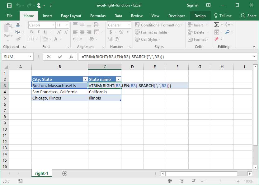 Using Excel's RIGHT Function Deskbright