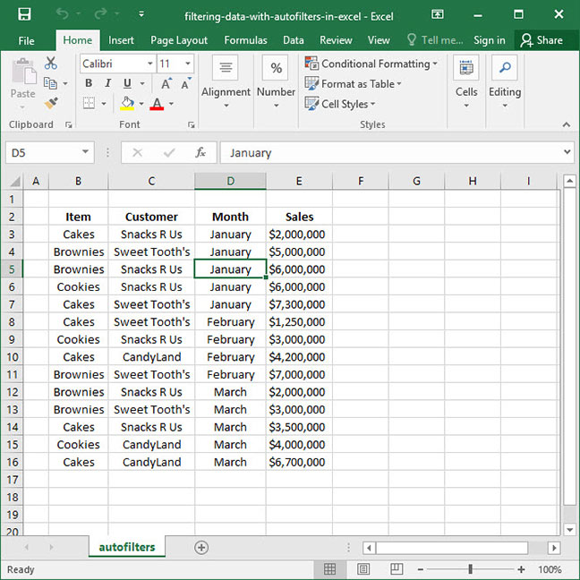 Filtering Data With Autofilters in Excel Deskbright