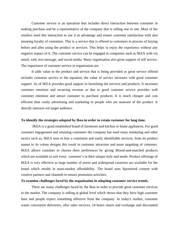 Importance of Customer Service in Organisation A Case Study on Ikea