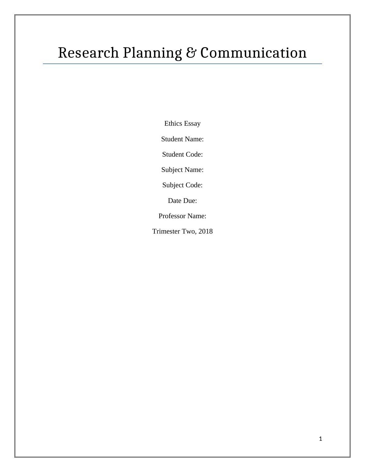 Importance of Ethics in Research and Scientific Misconduct Case Study