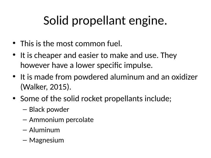 Rocket Fuel Types and Characteristics Desklib