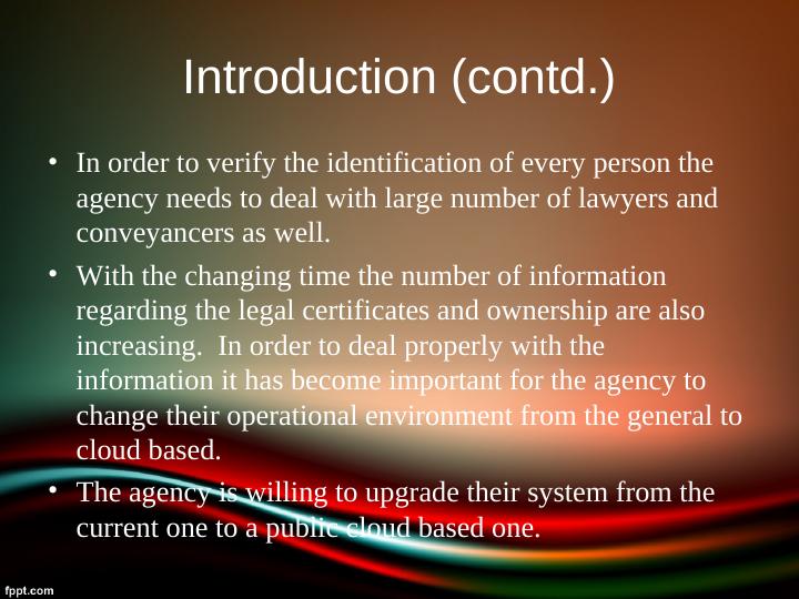 Migration to SaaS Cloud Computing Platform Land Titles Agency