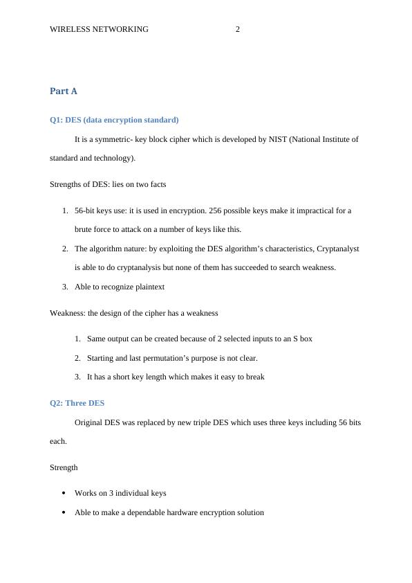 Wireless Networking Encryption Algorithms, Strengths and Weaknesses