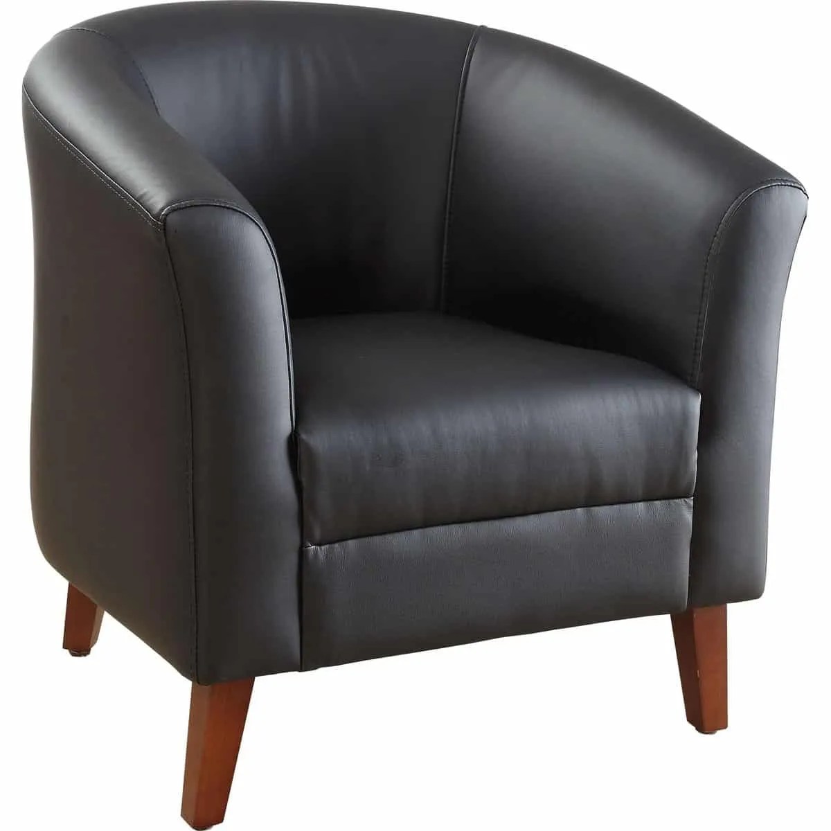 Club Armchair Black Bonded Leather Desk'n File