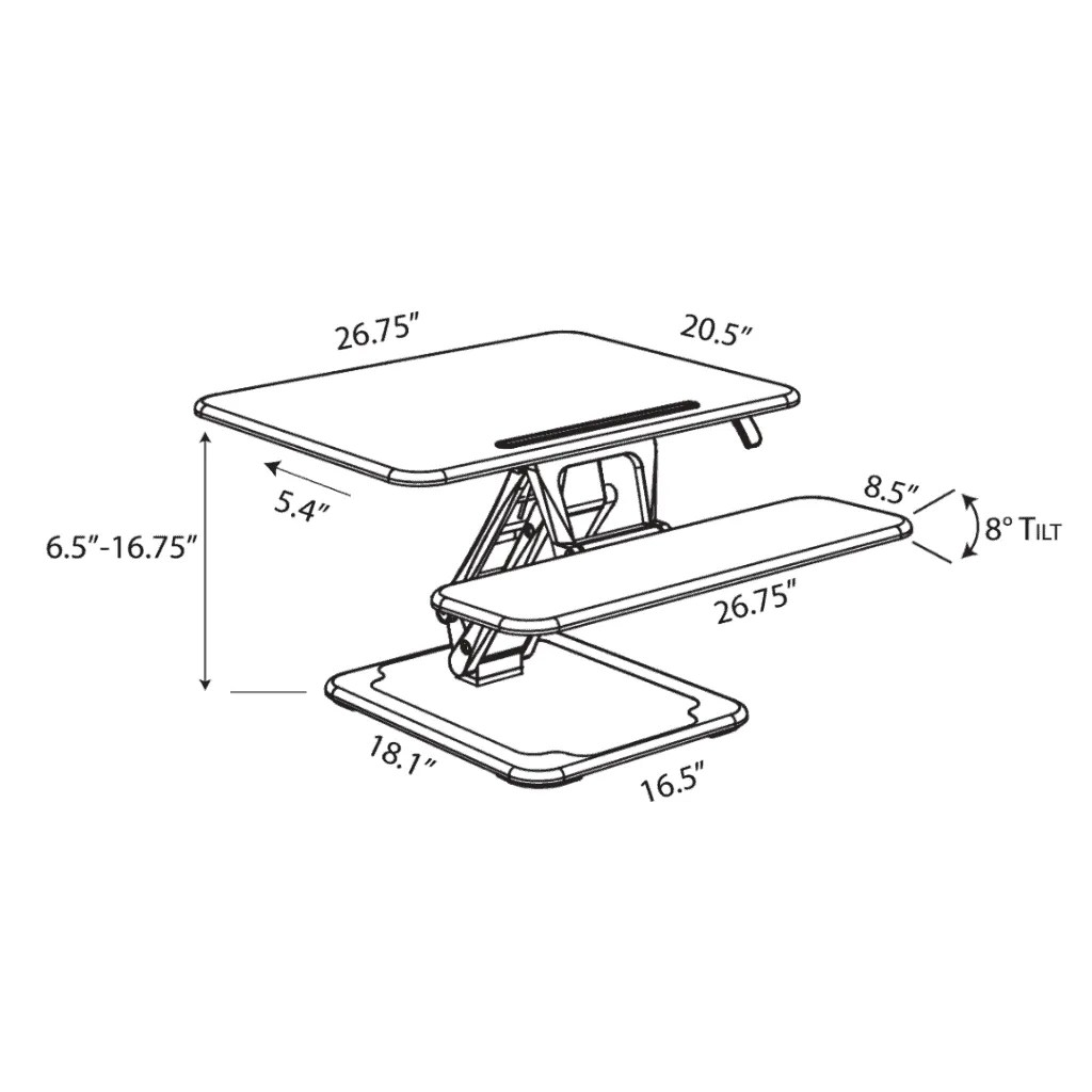 Desktop HeightAdjustable Unit Desk'n File