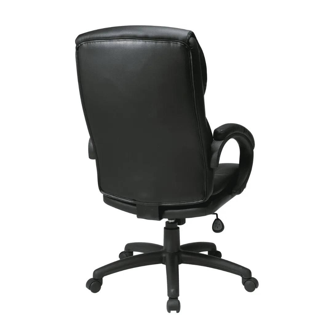 High Back Bonded Leather Executive Chair w/ Padded Arms