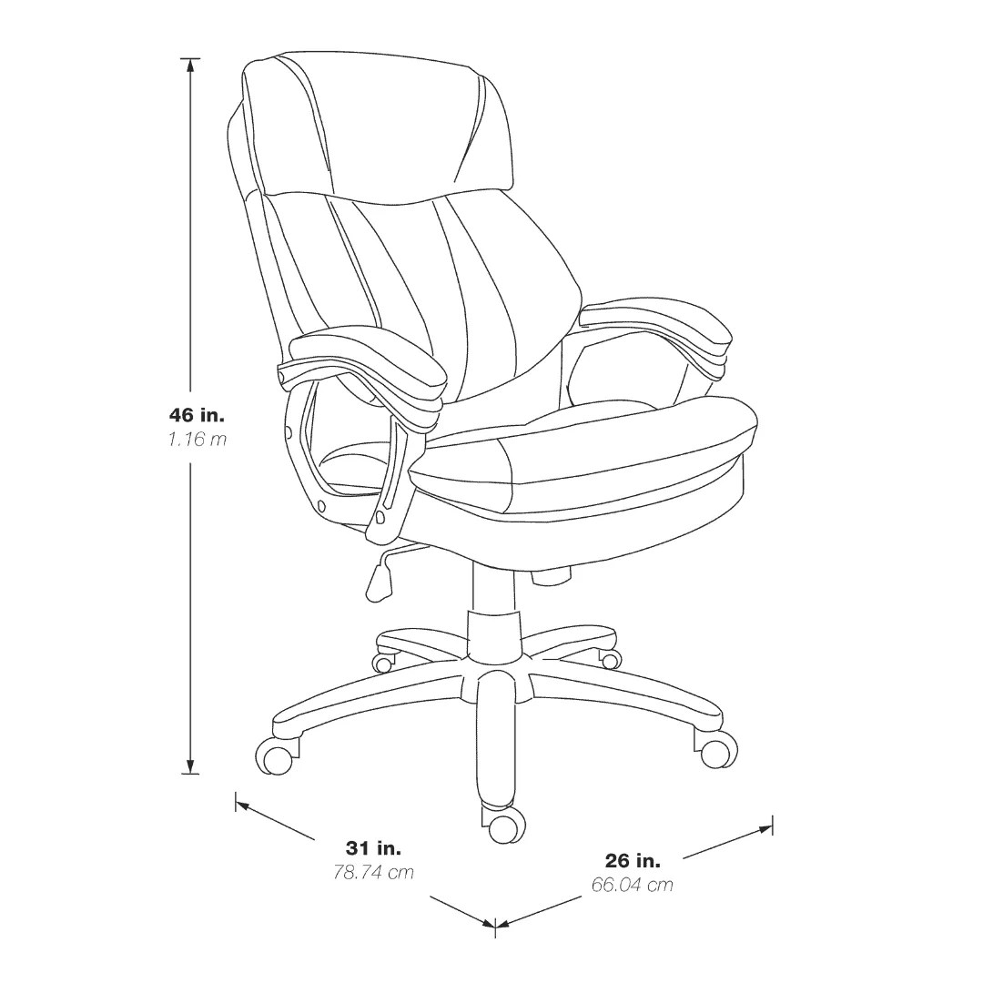 Oversized Faux Leather Executive Chair Desk'n File