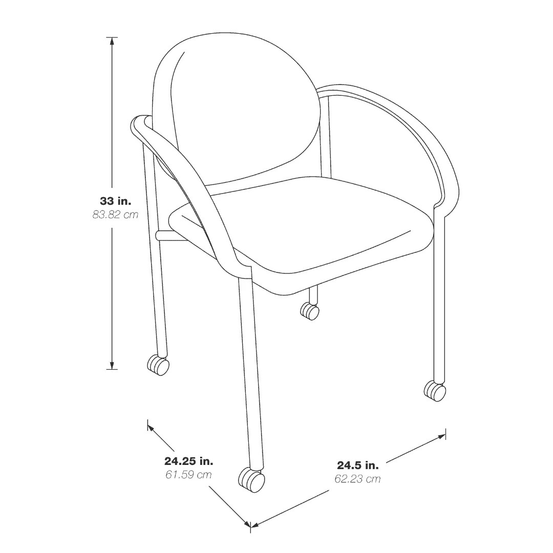 Stack Chairs with Casters and Arms Desk'n File