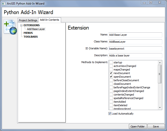 Creating a Python addin application extension—ArcMap Documentation
